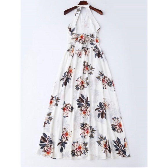 Zaful Bohemian Floral Open Back Maxi Dress - Picture 2 of 4
